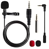 Lavalier Mikrofon, Omnidirectional Kondensator Lapel Mic mit Einfacher Clip on System, Perfekt für...