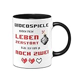 Tassenbrennerei Gaming Tasse mit Spruch Videospiele haben Mein Leben zerstört - Videospiele...