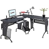 Piranha Großer Computerecktisch in grafitschwarz für das Home Office PC21g