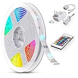 B.K.Licht LED Strip 5m, RGB Streifen, Strips, Band mit Farbwechsel, Stripes mit Fernbedienung,...