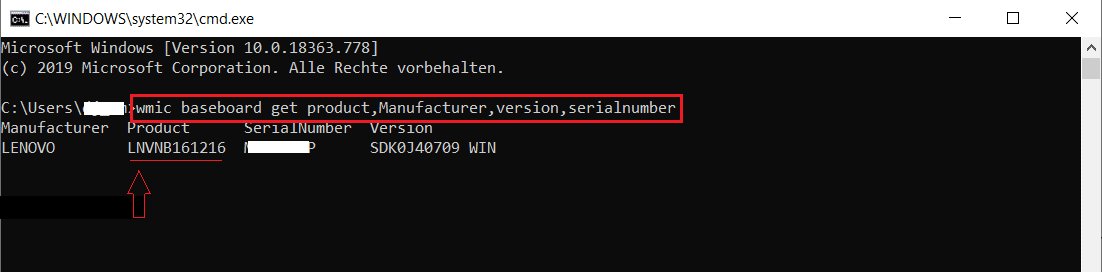 Windows 10 mainboard herausfinden